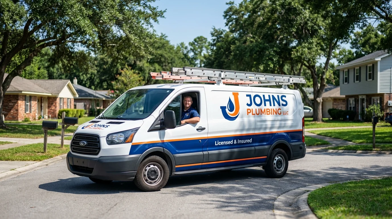 Johns Plumbing LLC service van in Bristol, WI